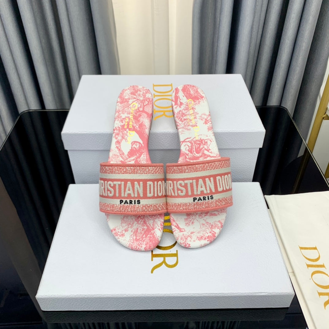 DIOR Mule Dway Slide 10mm Multi-motifs Style 39
