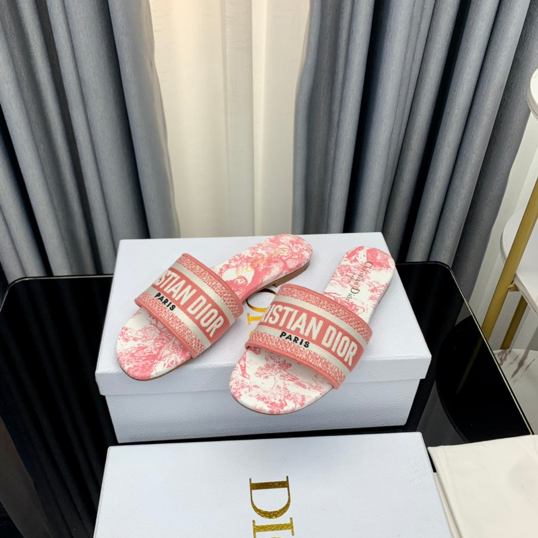 DIOR Mule Dway Slide 10mm Multi-motifs Style 39
