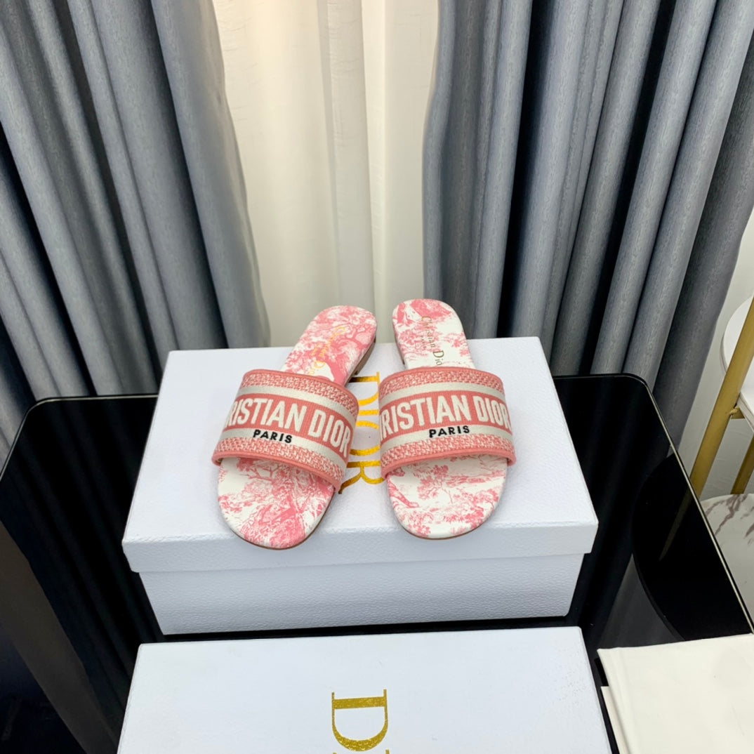DIOR Mule Dway Slide 10mm Multi-motifs Style 39