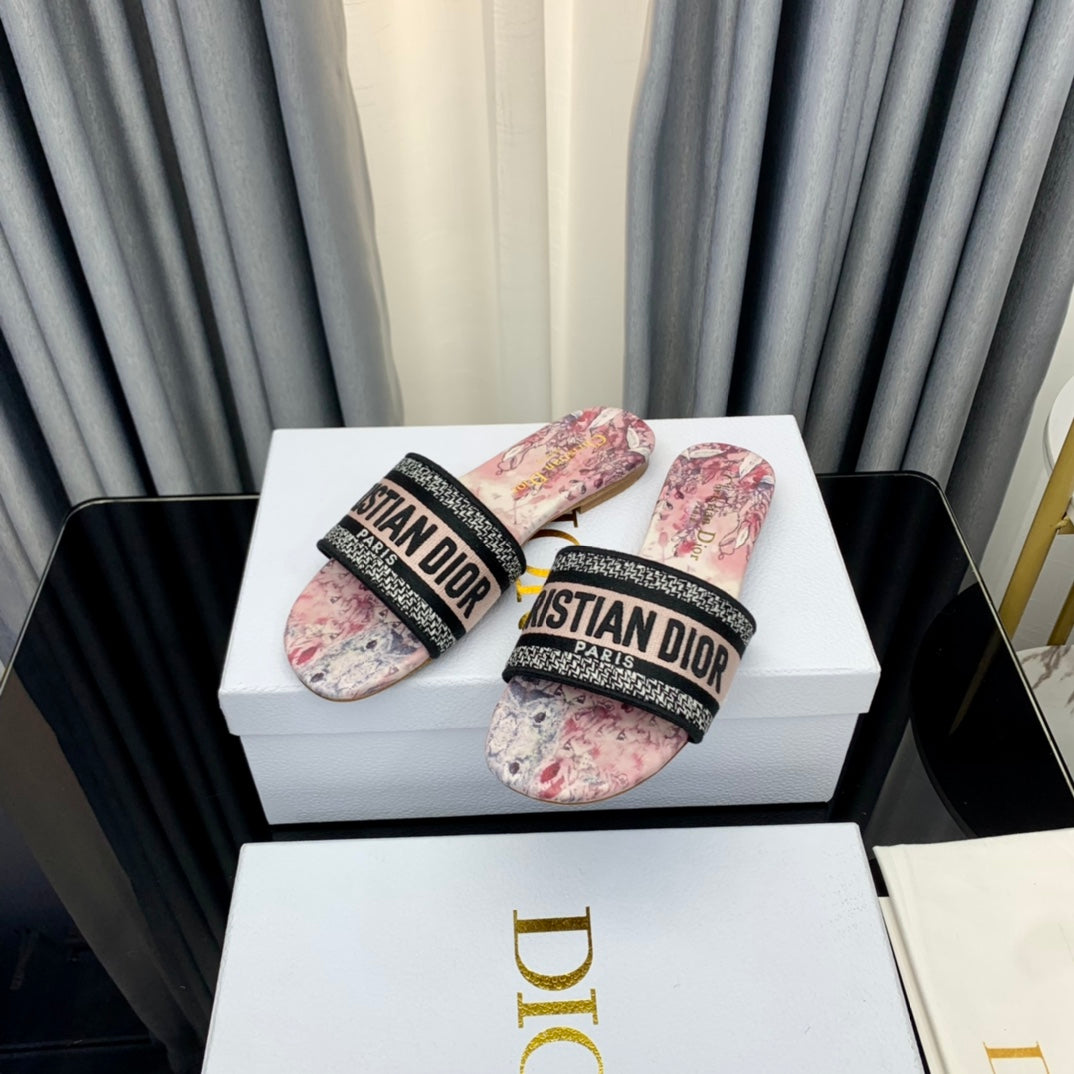 DIOR Mule Dway Slide 10mm Multi-motifs Style 36