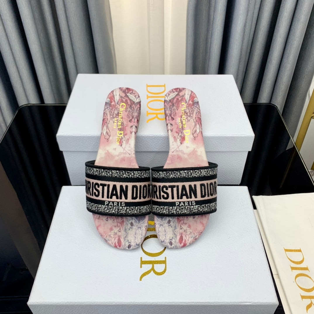 DIOR Mule Dway Slide 10mm Multi-motifs Style 36