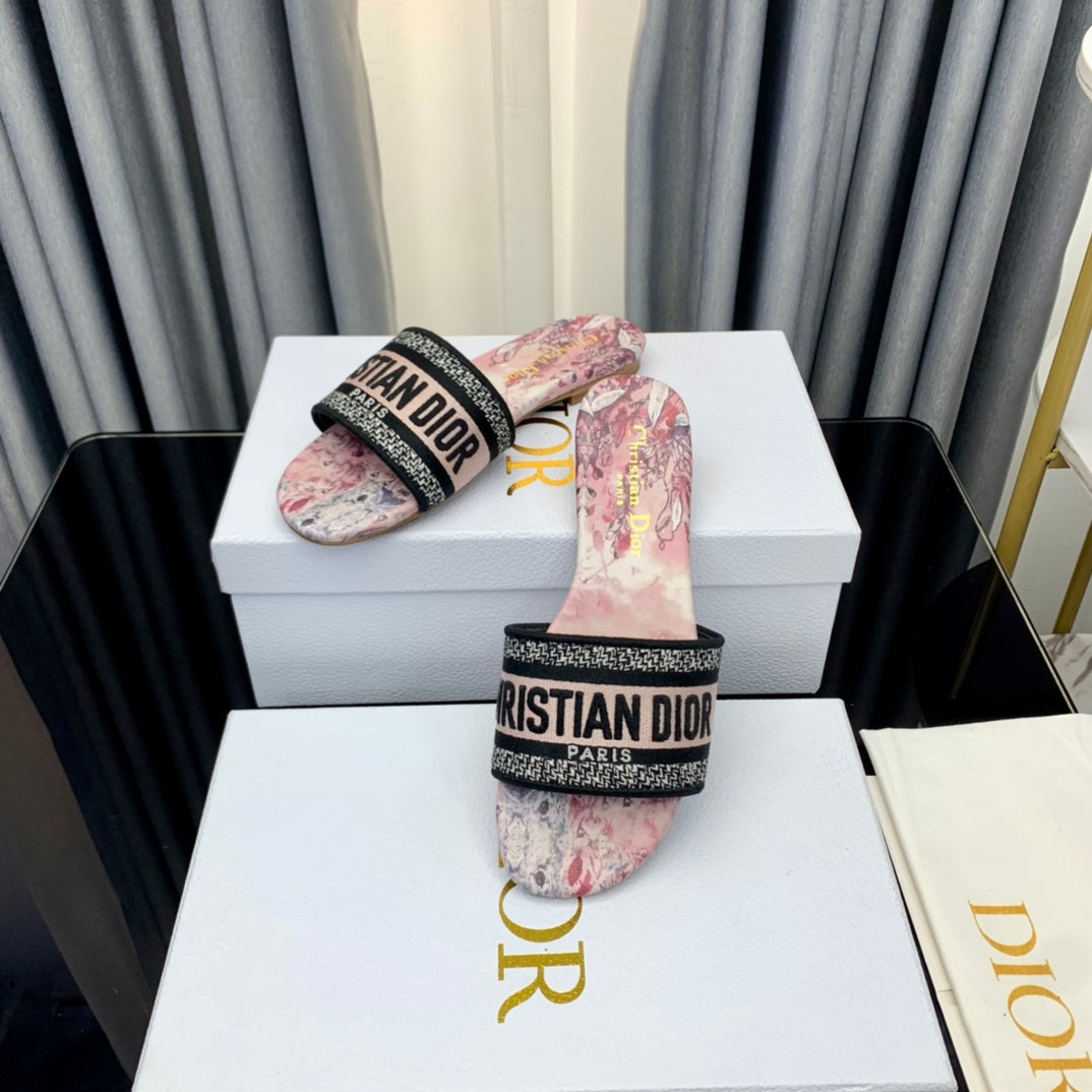 DIOR Mule Dway Slide 10mm Multi-motifs Style 36