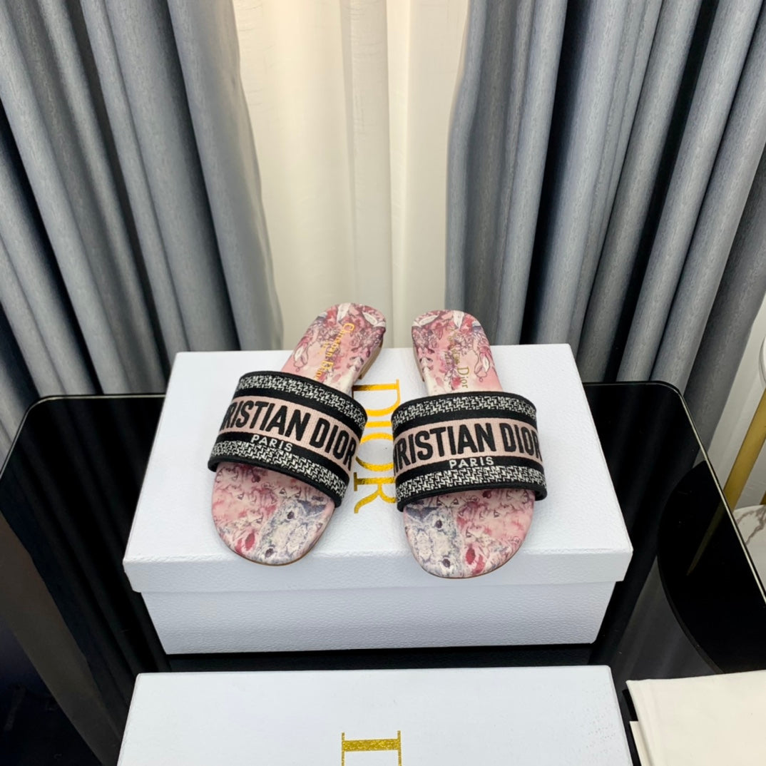 DIOR Mule Dway Slide 10mm Multi-motifs Style 36