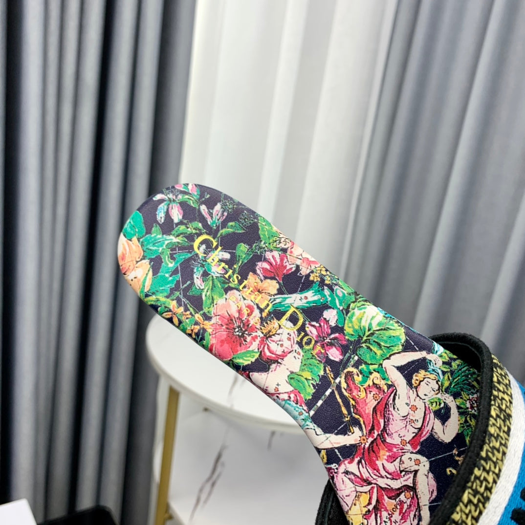DIOR Mule Dway Slide 10mm Multi-motifs Style 35