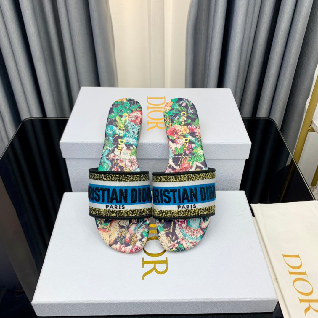 DIOR Mule Dway Slide 10mm Multi-motifs Style 35