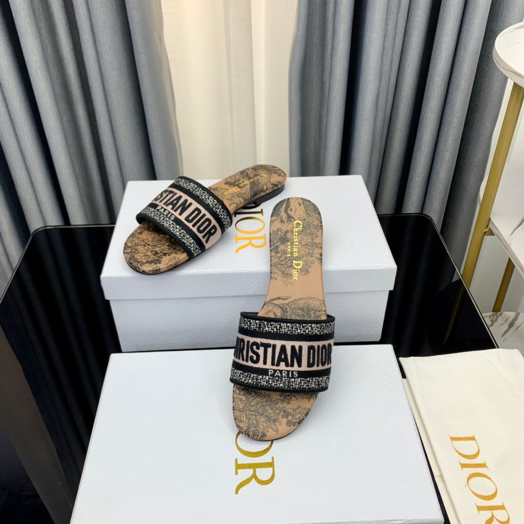 DIOR Mule Dway Slide 10mm Multi-motifs Style 34