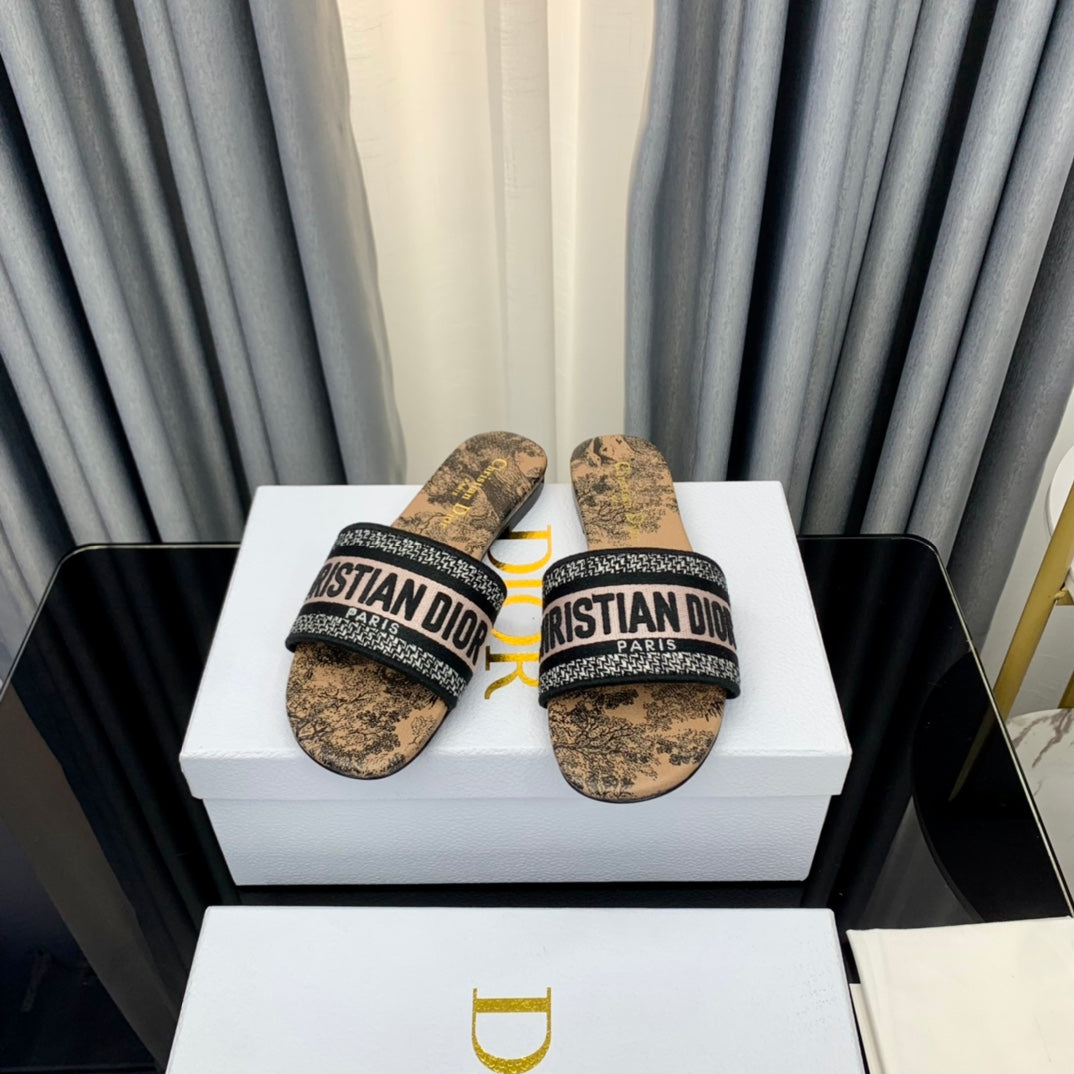 DIOR Mule Dway Slide 10mm Multi-motifs Style 34