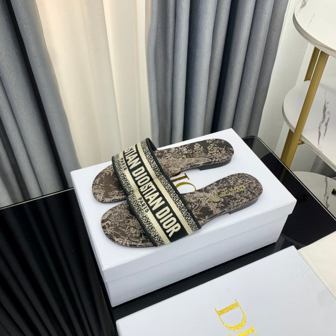 DIOR Mule Dway Slide 10mm Multi-motifs Style 70