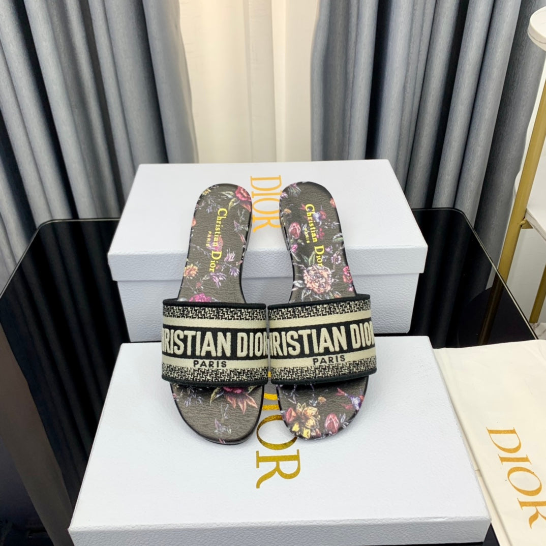 DIOR Mule Dway Slide 10mm Multi-motifs Style 69