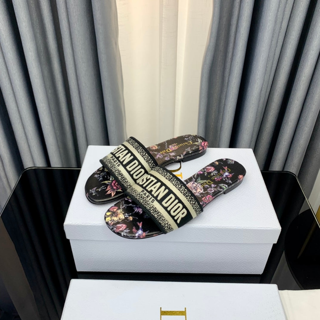 DIOR Mule Dway Slide 10mm Multi-motifs Style 69
