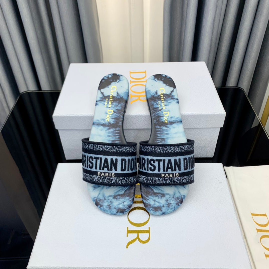 DIOR Mule Dway Slide 10mm Multi-motifs Style 68