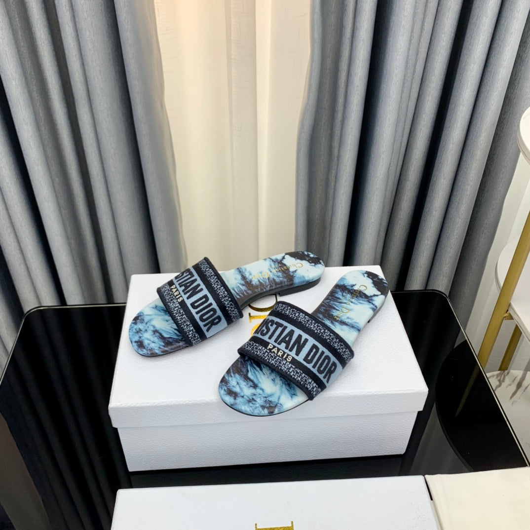 DIOR Mule Dway Slide 10mm Multi-motifs Style 68