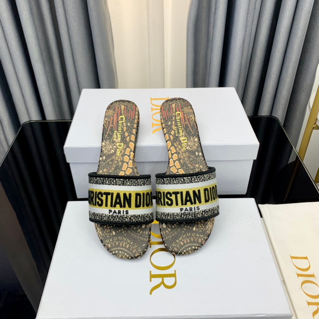 DIOR Mule Dway Slide 10mm Multi-motifs Style 67