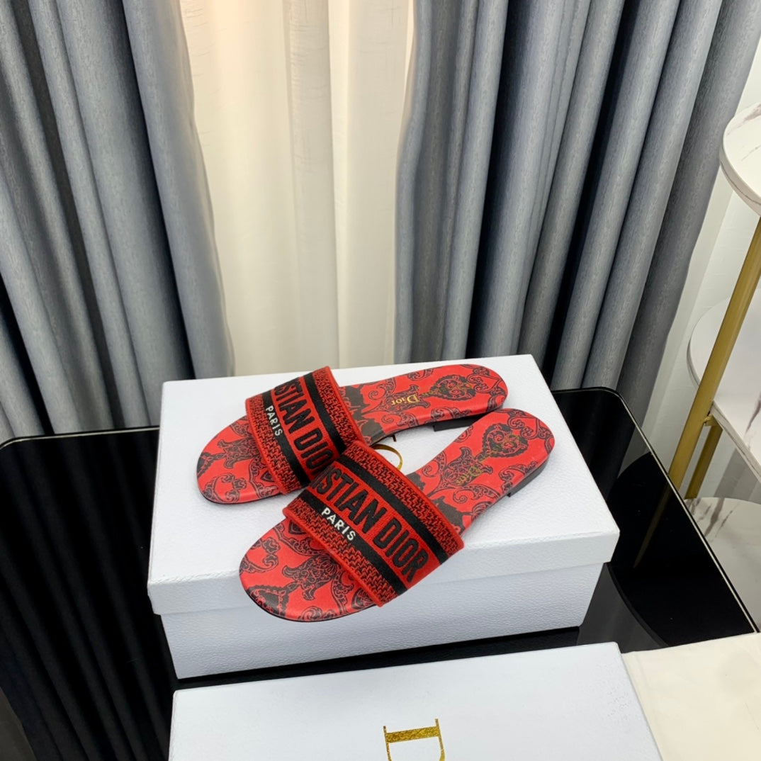 DIOR Mule Dway Slide 10mm Multi-motifs Style 66