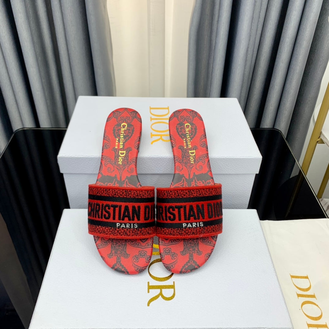 DIOR Mule Dway Slide 10mm Multi-motifs Style 66
