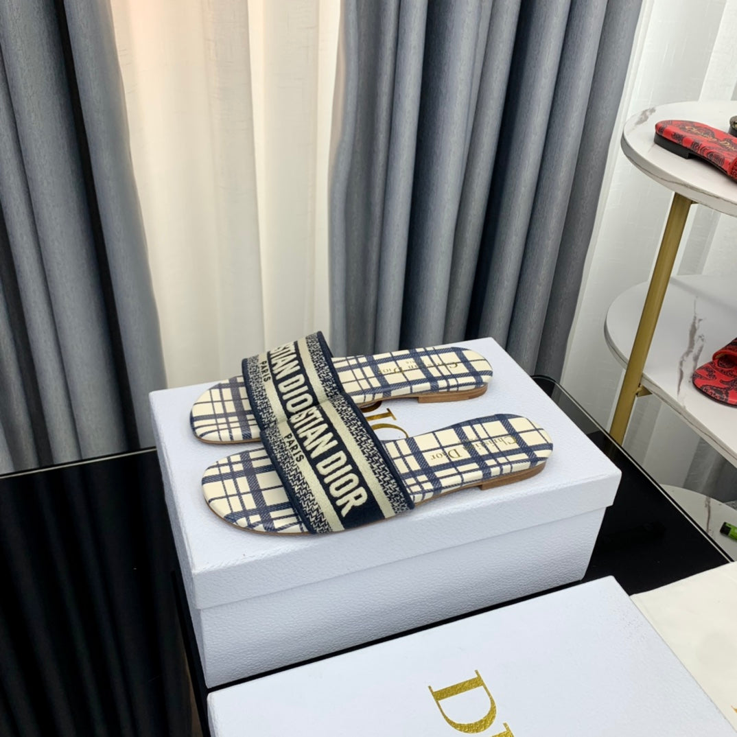 DIOR Mule Dway Slide 10mm Multi-motifs Style 64