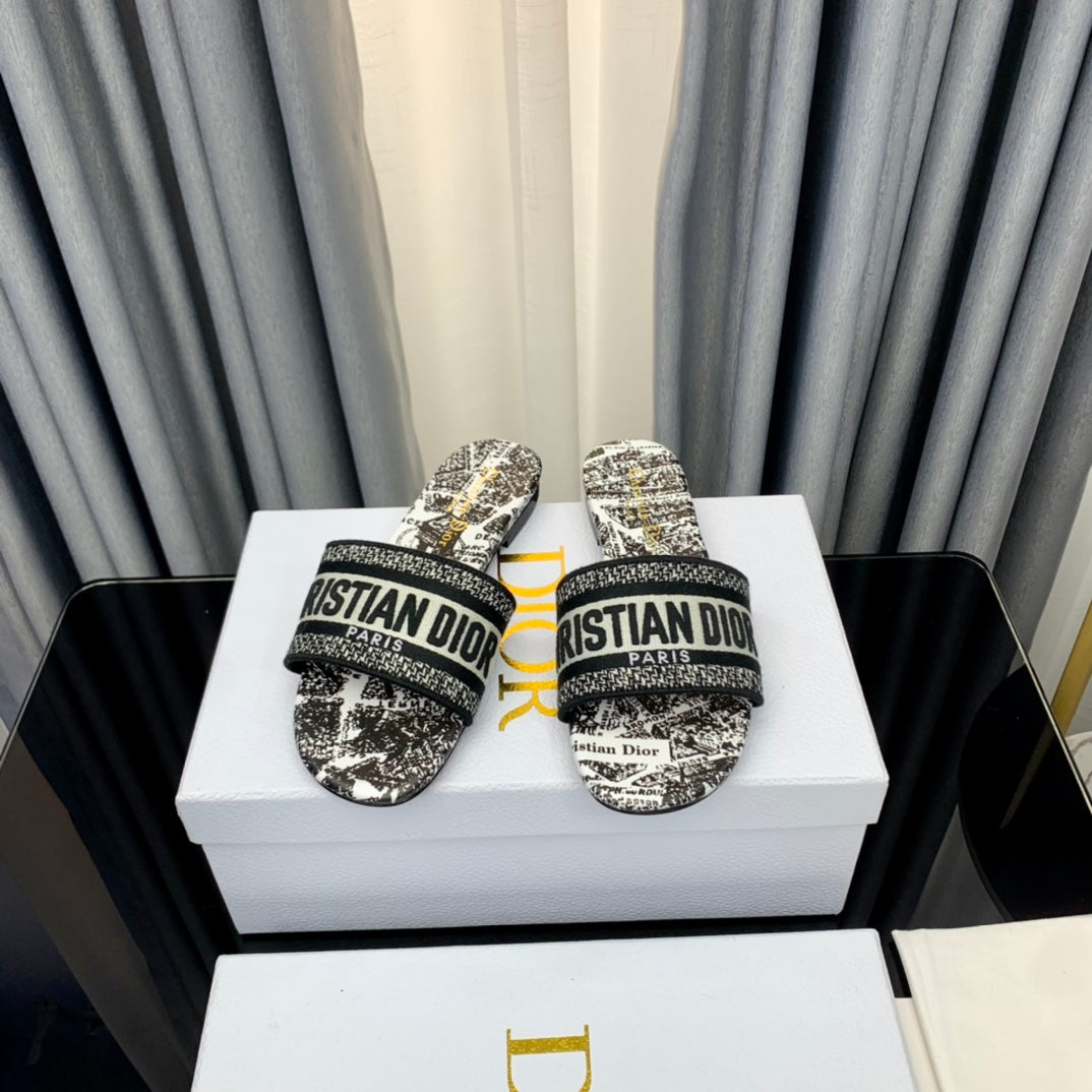DIOR Mule Dway Slide 10mm Multi-motifs Style 62