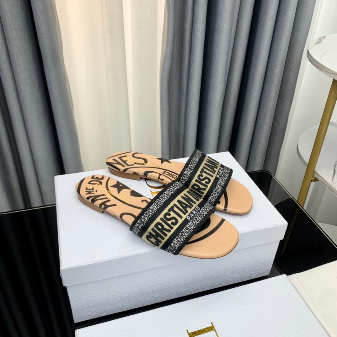 DIOR Mule Dway Slide 10mm Multi-motifs Style 60