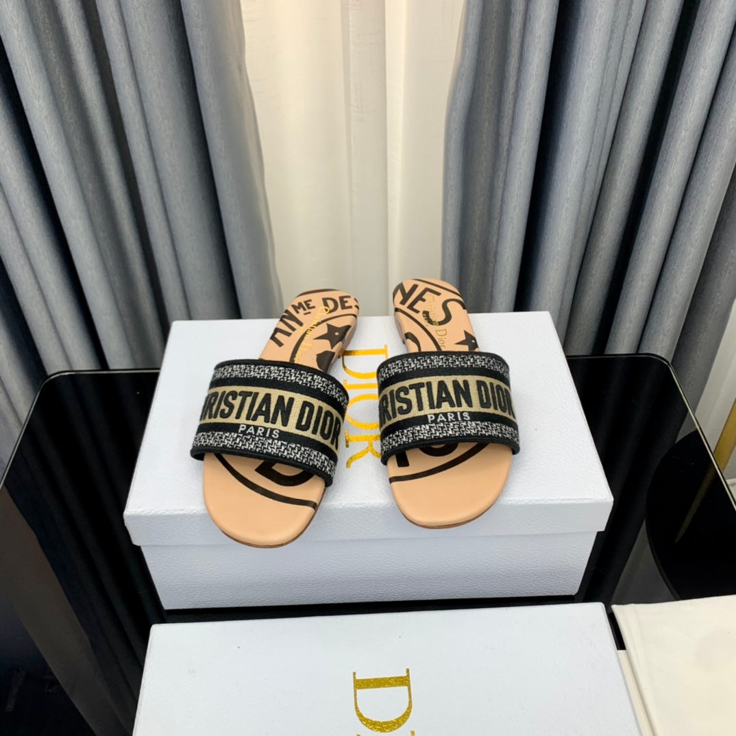 DIOR Mule Dway Slide 10mm Multi-motifs Style 60
