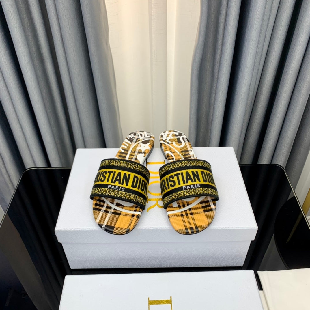 DIOR Mule Dway Slide 10mm Multi-motifs Style 59
