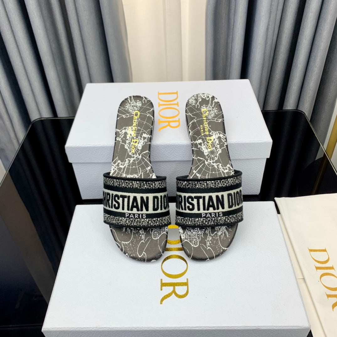 DIOR Mule Dway Slide 10mm Multi-motifs Style 57