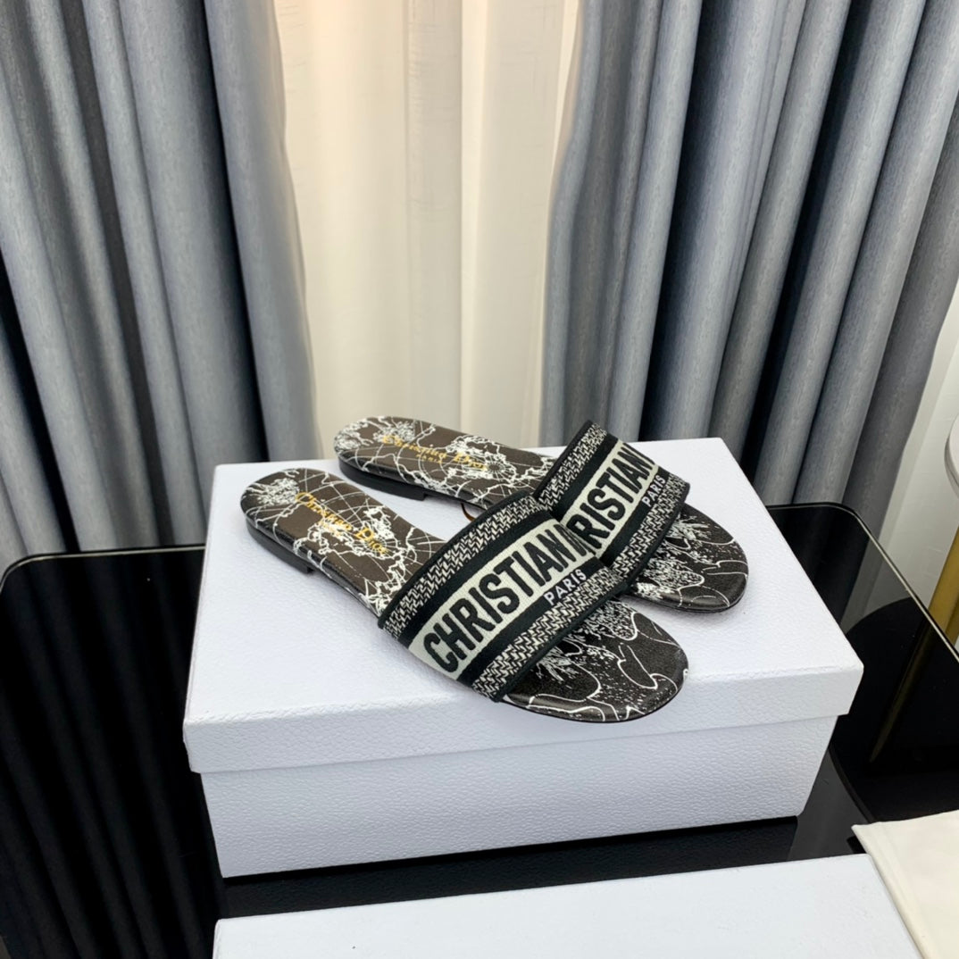 DIOR Mule Dway Slide 10mm Multi-motifs Style 57