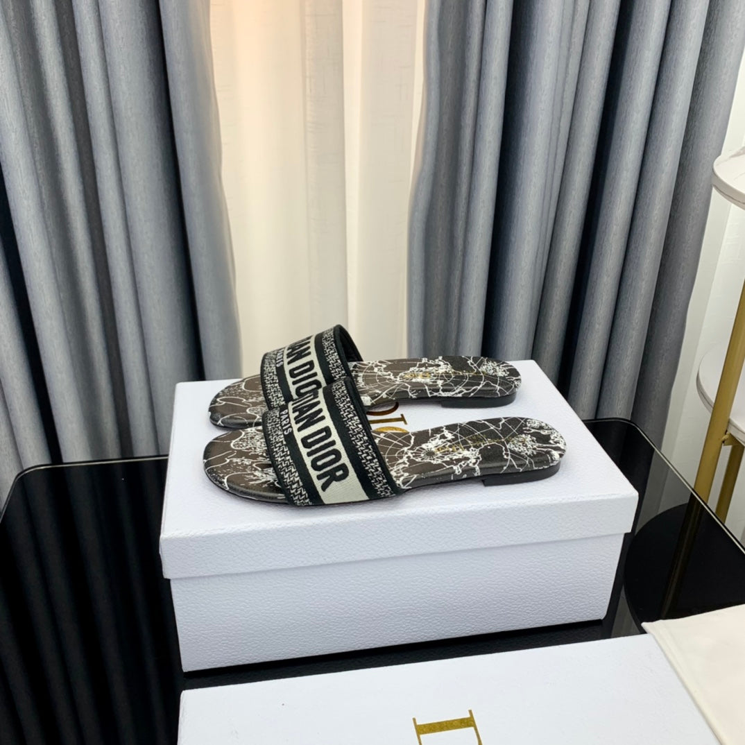 DIOR Mule Dway Slide 10mm Multi-motifs Style 57