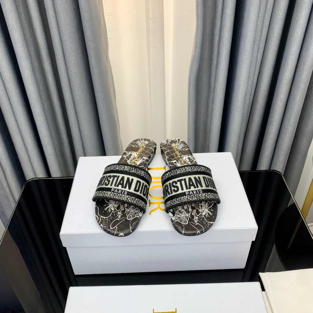DIOR Mule Dway Slide 10mm Multi-motifs Style 57