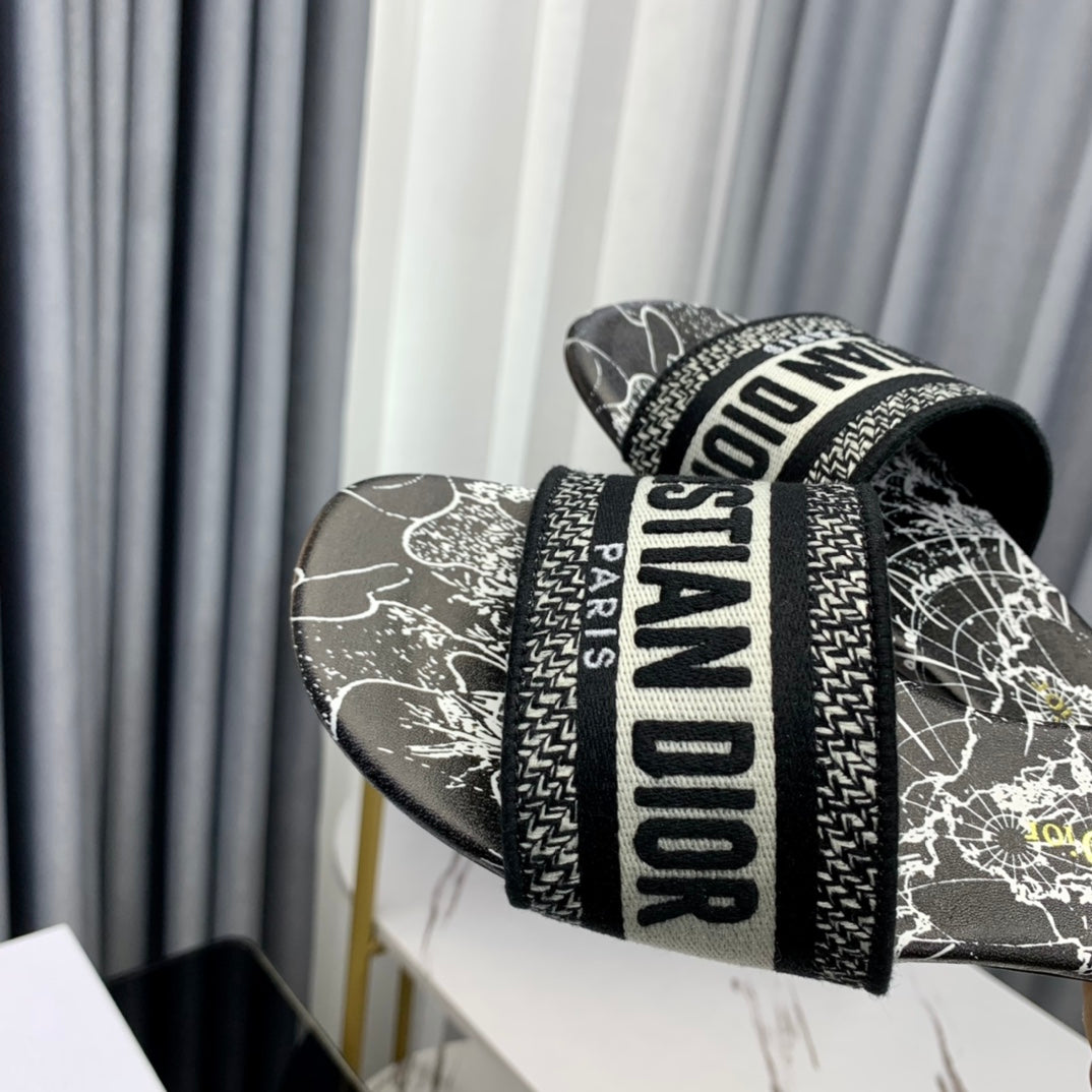 DIOR Mule Dway Slide 10mm Multi-motifs Style 57