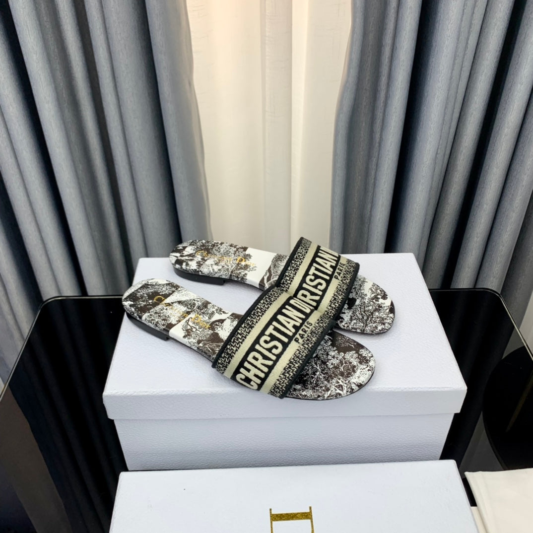 DIOR Mule Dway Slide 10mm Multi-motifs Style 55