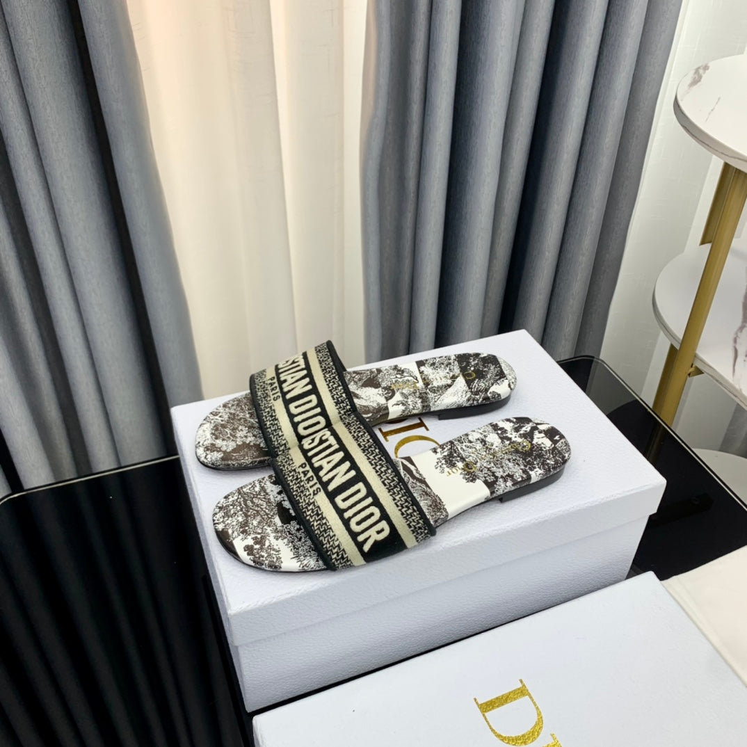 DIOR Mule Dway Slide 10mm Multi-motifs Style 55