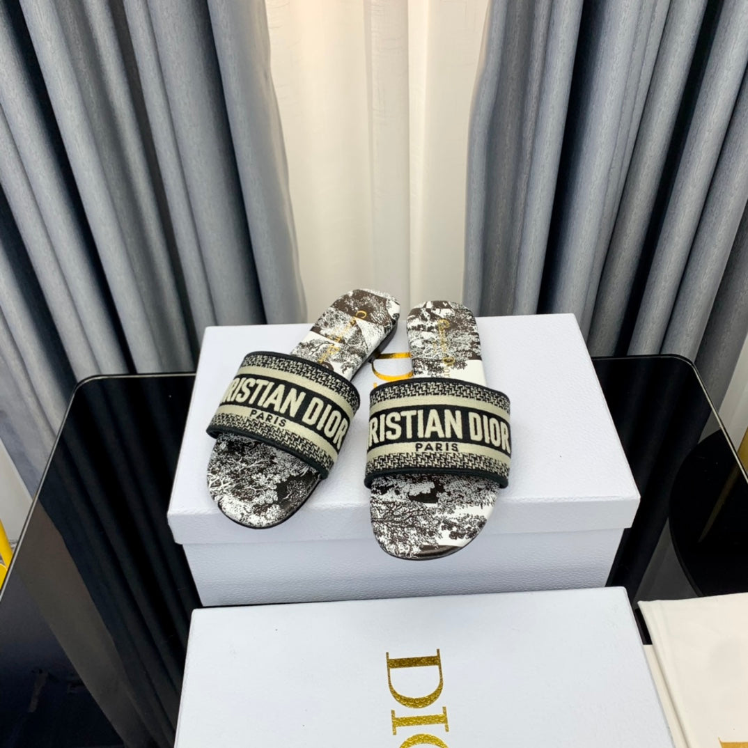 DIOR Mule Dway Slide 10mm Multi-motifs Style 55