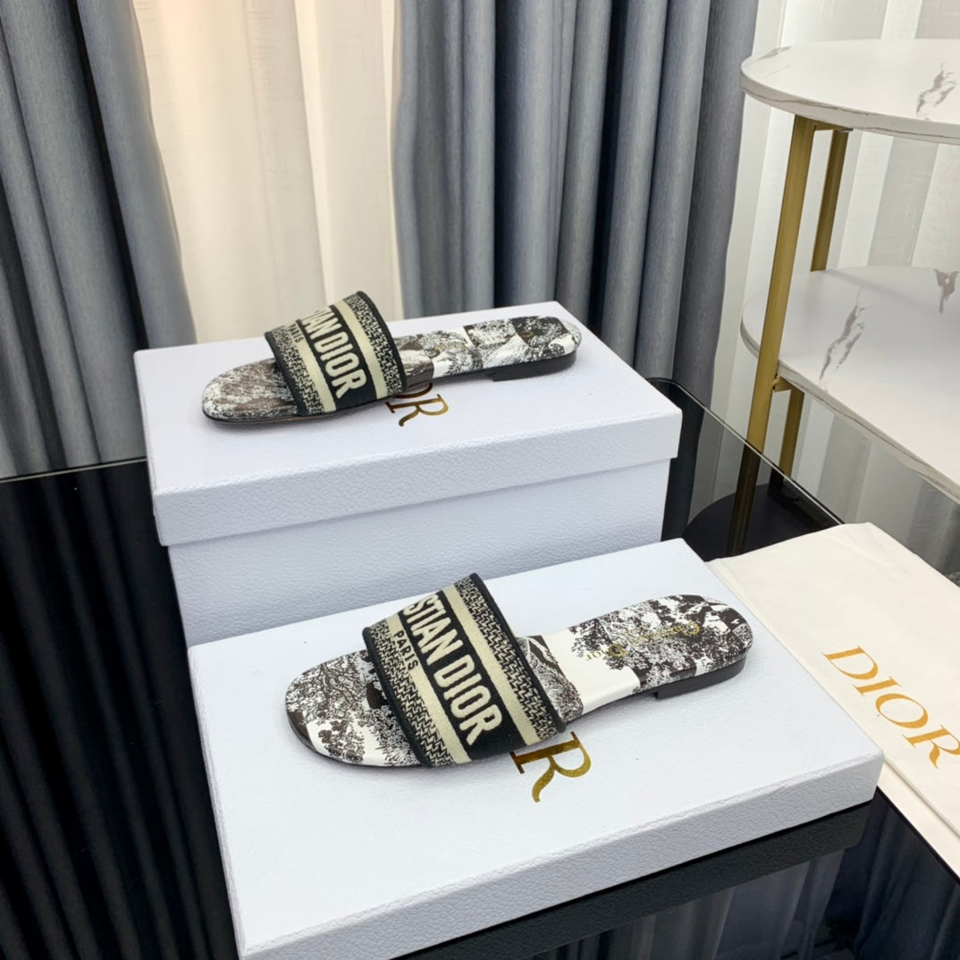 DIOR Mule Dway Slide 10mm Multi-motifs Style 55