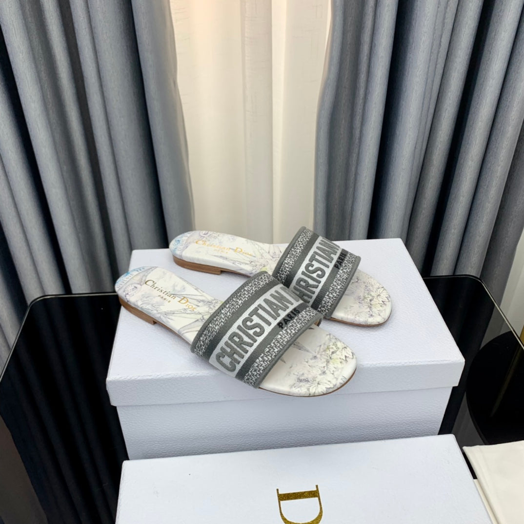 DIOR Mule Dway Slide 10mm Multi-motifs Style 54