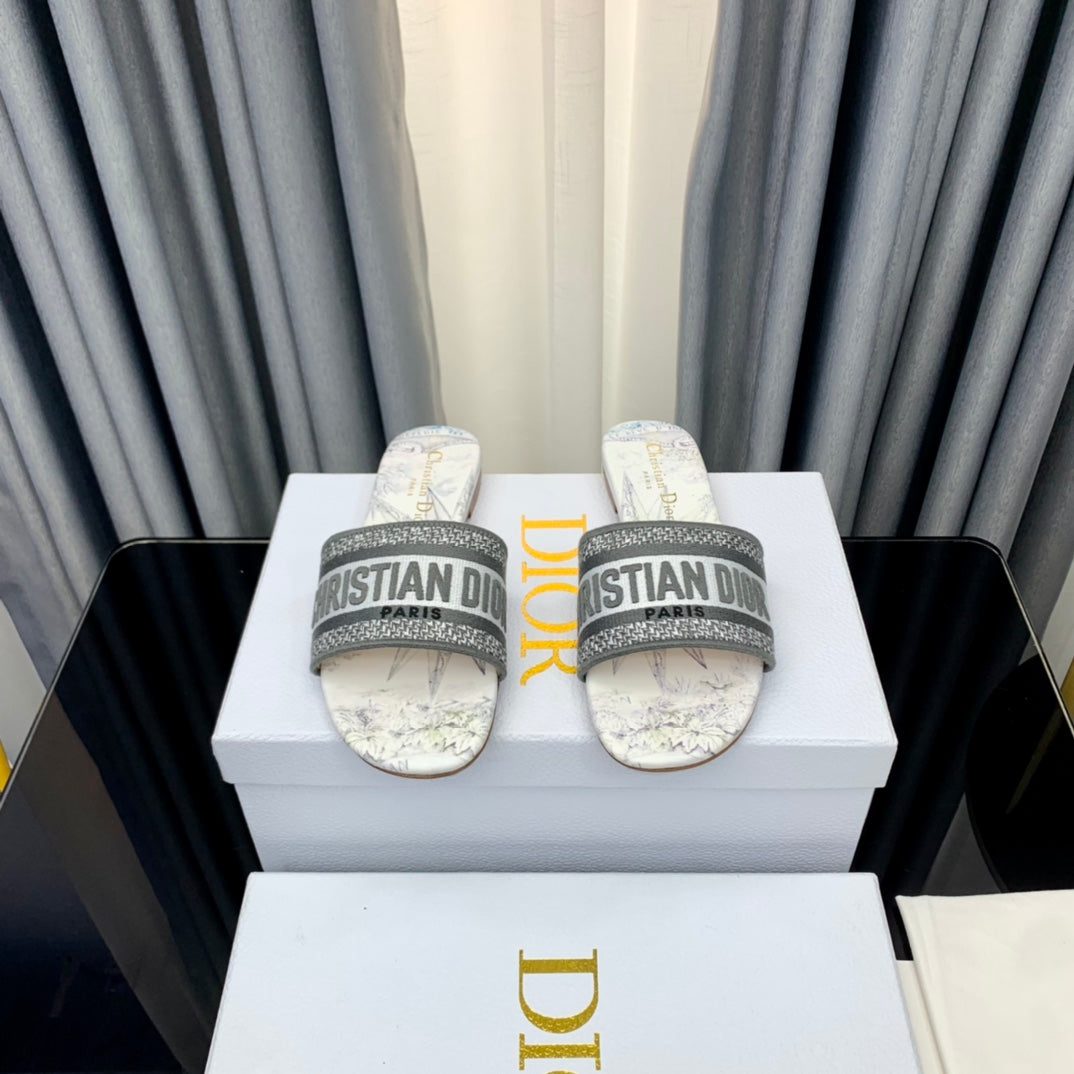 DIOR Mule Dway Slide 10mm Multi-motifs Style 54
