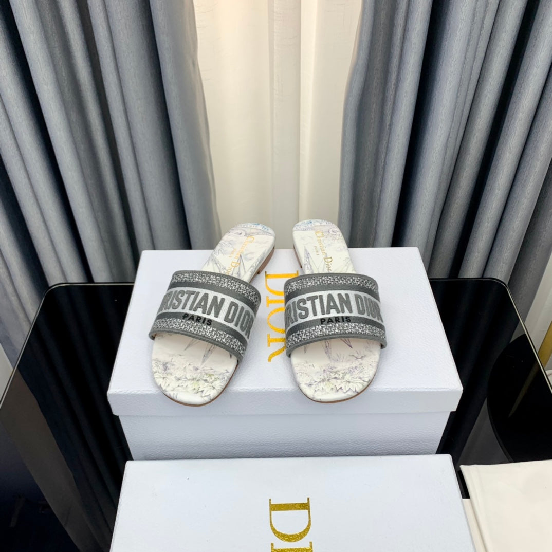 DIOR Mule Dway Slide 10mm Multi-motifs Style 54