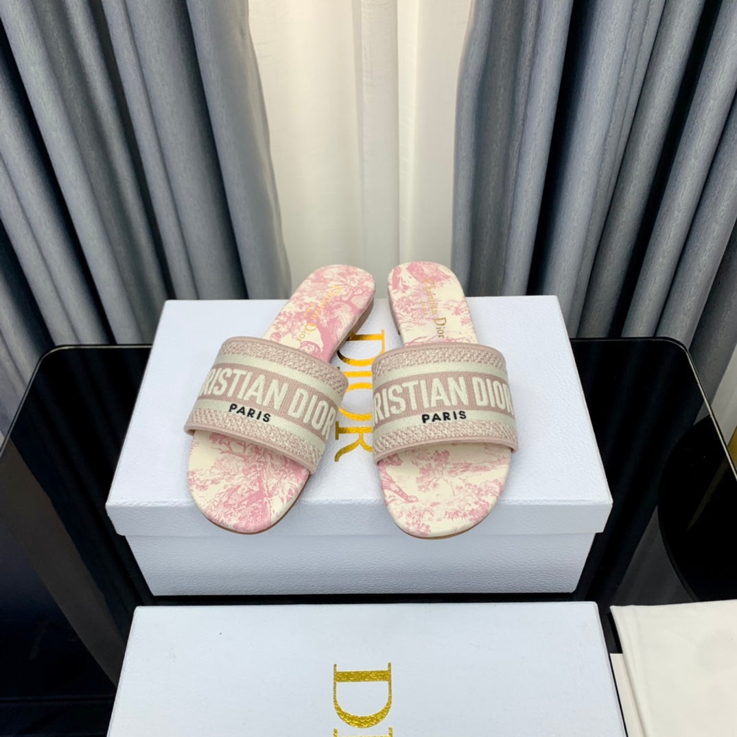 DIOR Mule Dway Slide 10mm Multi-motifs Style 52