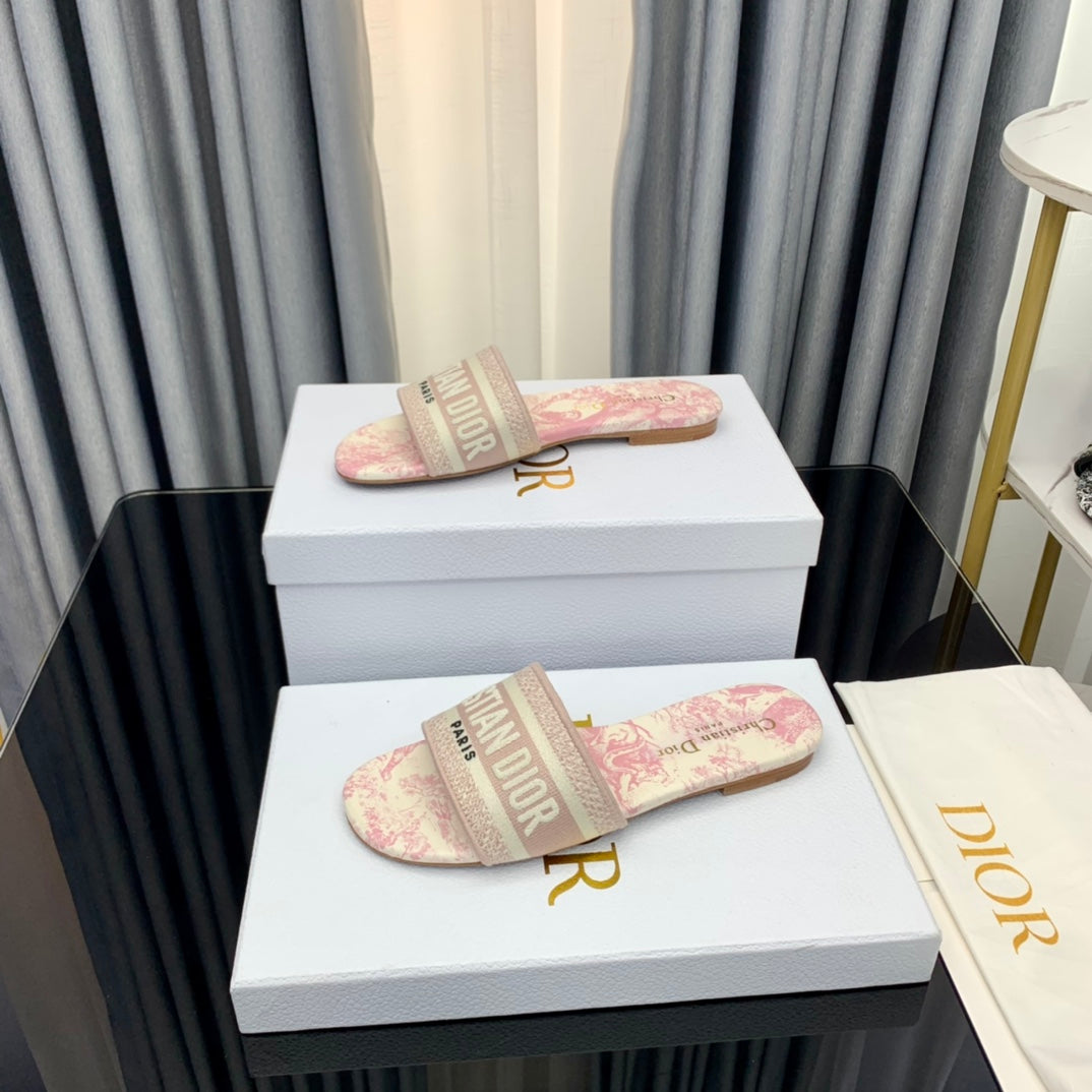 DIOR Mule Dway Slide 10mm Multi-motifs Style 52