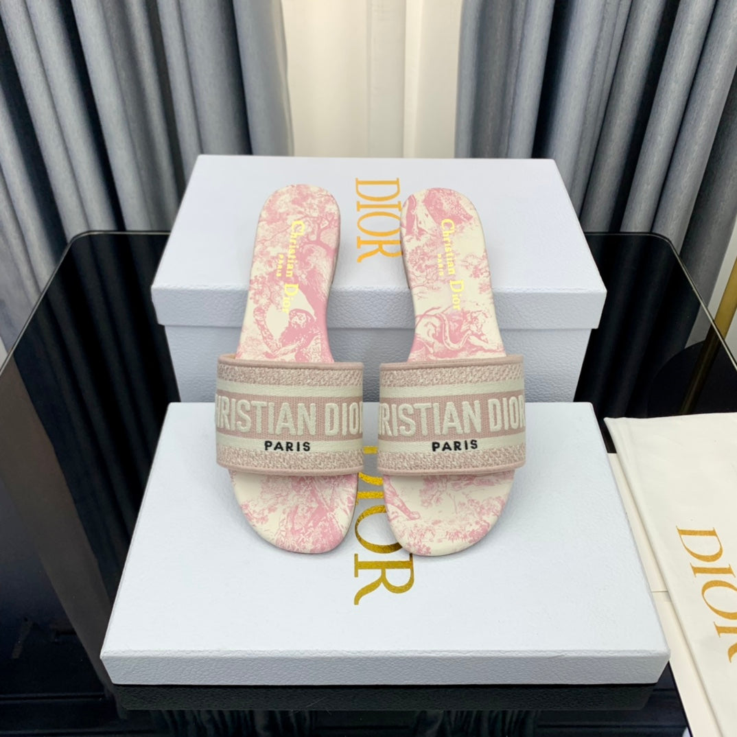 DIOR Mule Dway Slide 10mm Multi-motifs Style 52