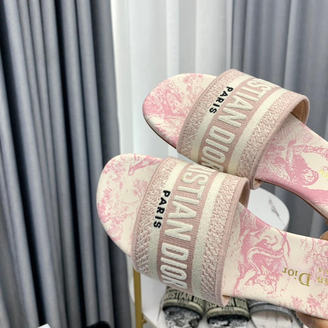 DIOR Mule Dway Slide 10mm Multi-motifs Style 52