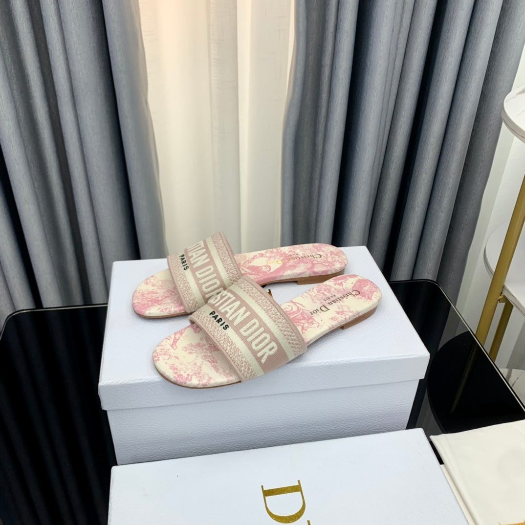 DIOR Mule Dway Slide 10mm Multi-motifs Style 52