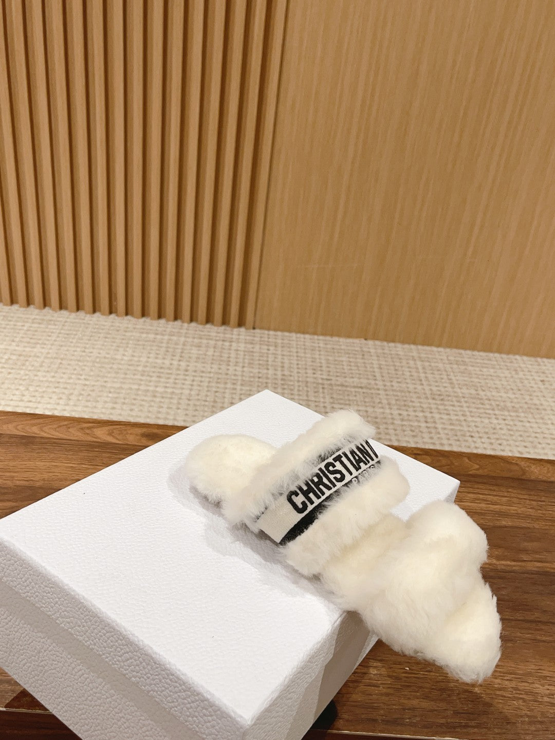 DIOR Sandal White Black Fleece And Canvas Fabric