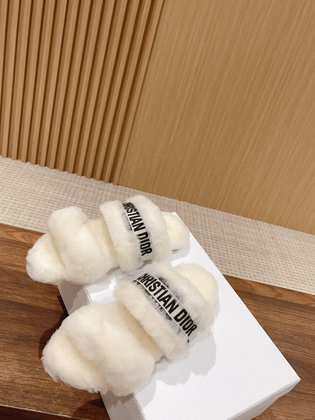 DIOR Sandal White Black Fleece And Canvas Fabric