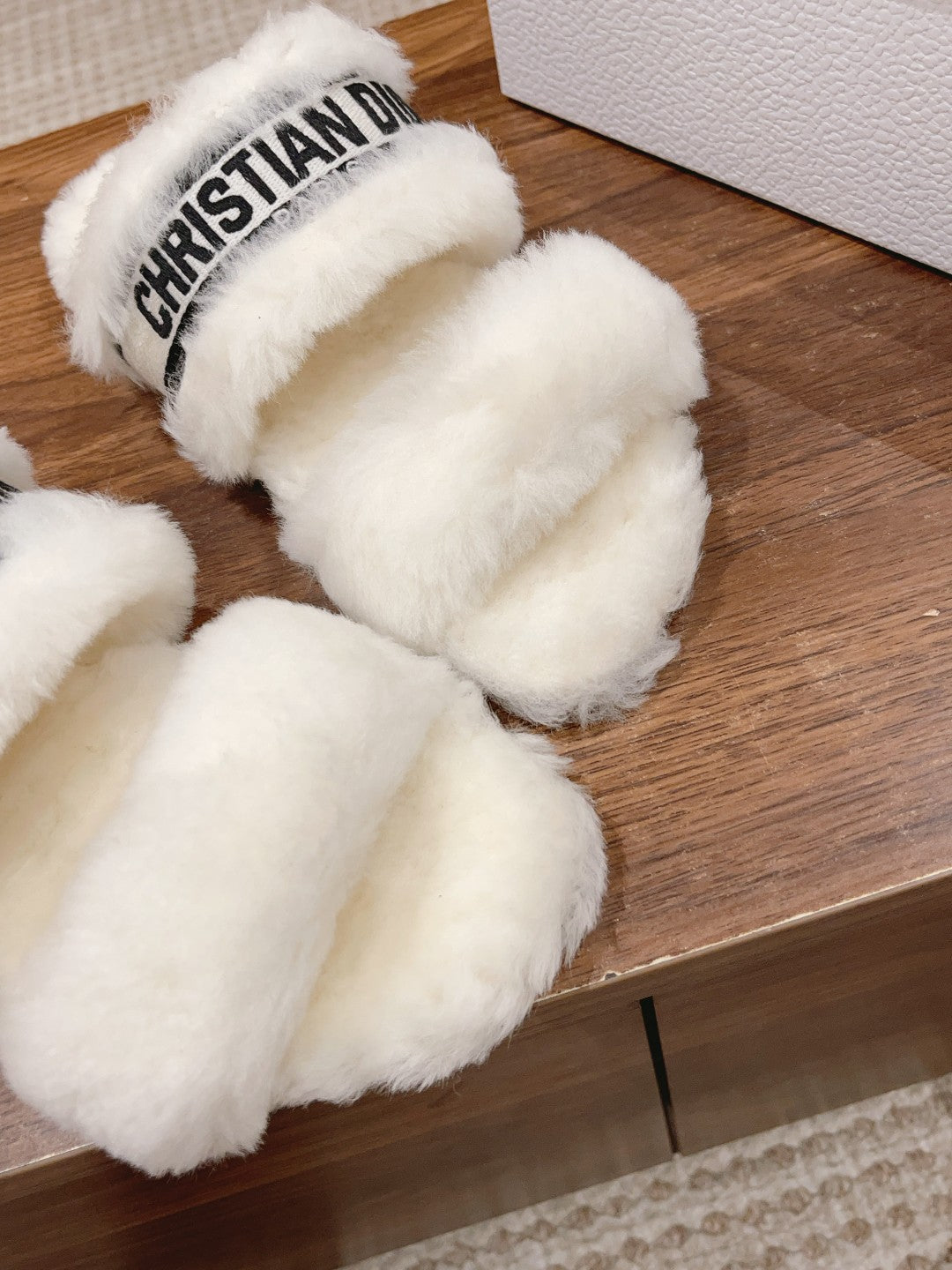 DIOR Sandal White Black Fleece And Canvas Fabric