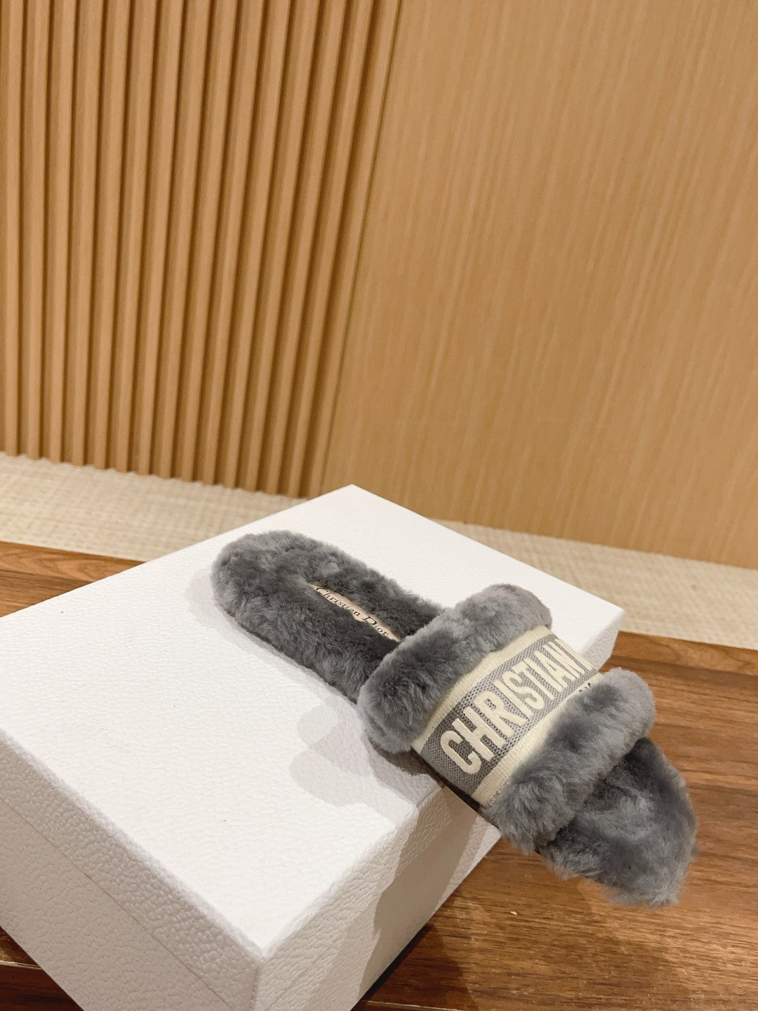 DIOR Dway Slide Grey Fleece Lining And Canvas Fabric