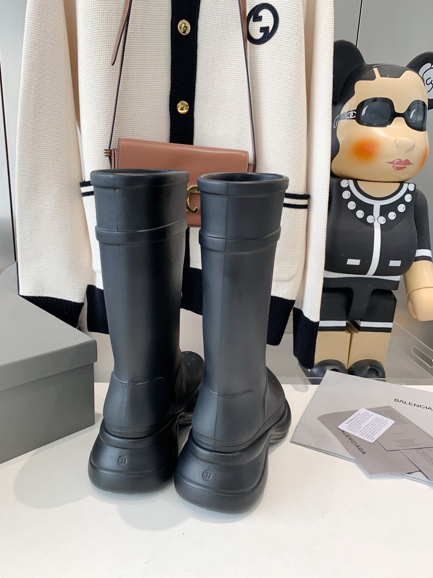 Balanciaga CROCS BOOTS IN BLACK RUBBER