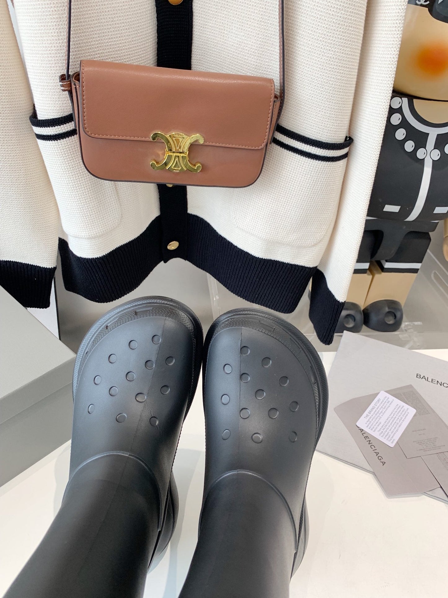 Balanciaga CROCS BOOTS IN BLACK RUBBER