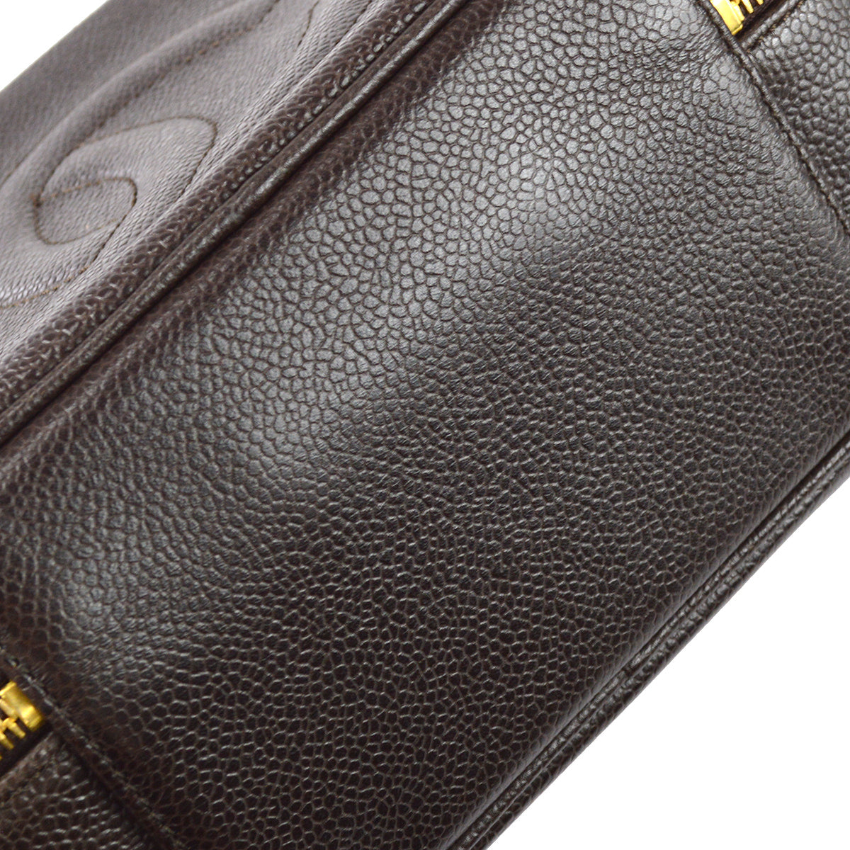 Chanel 2way Vanity Shoulder Handbag Brown Caviar