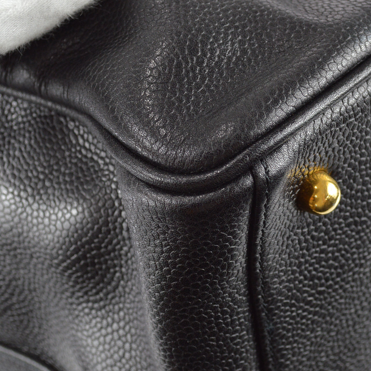 Chanel 2way Duffle Shoulder Handbag Black Caviar