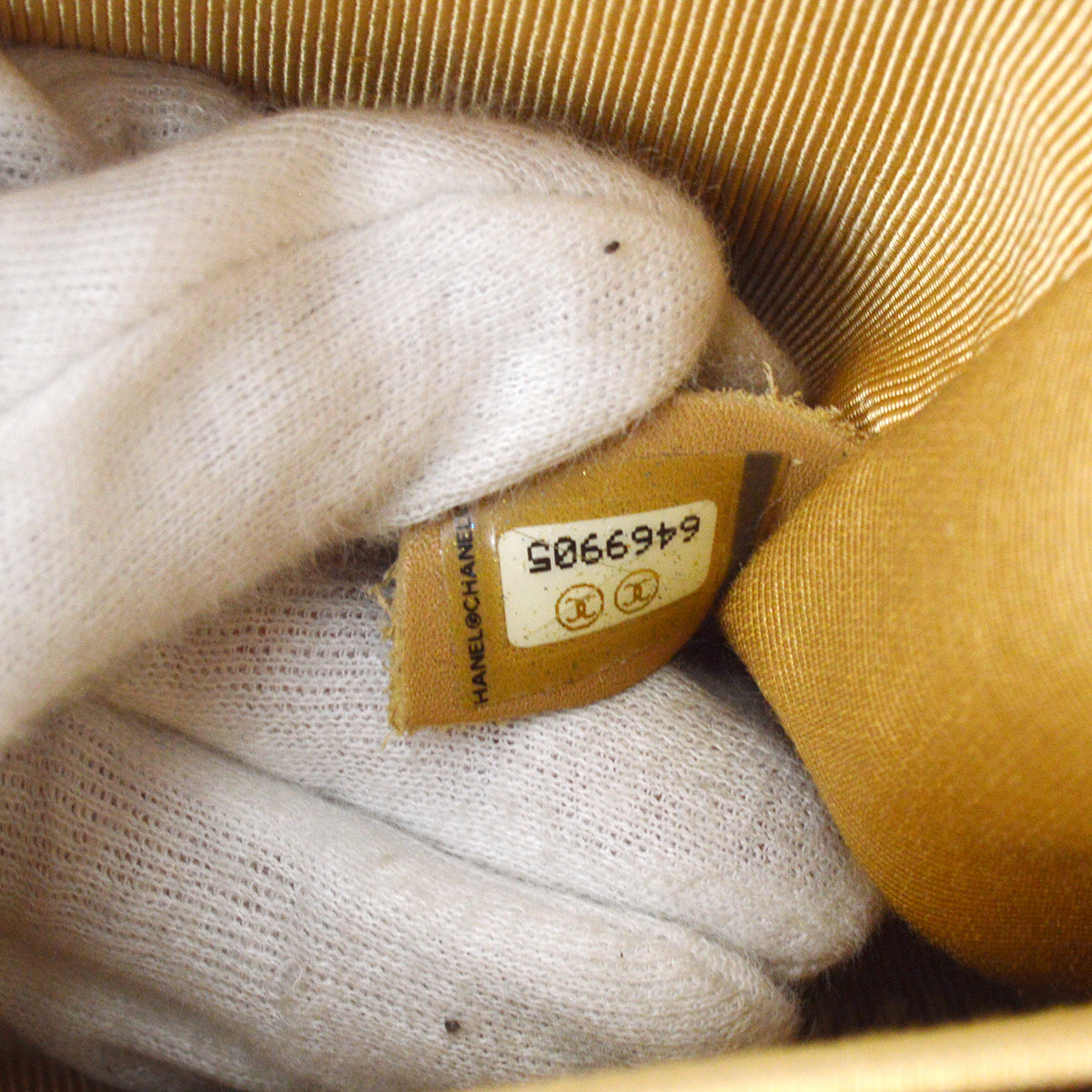 Chanel Wild Stitch Straight Flap Chain Shoulder Bag Beige Calfskin